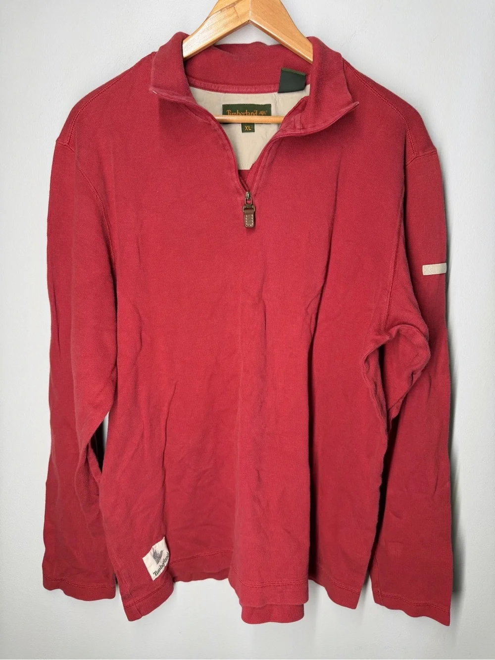 Vintage Y2K ‘03 Timberland Quarter Zip Sweatshirt Cotton Outdoor Hiking Gorpcore